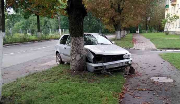 Червоноградець на автомобілі врізався в дерево. 