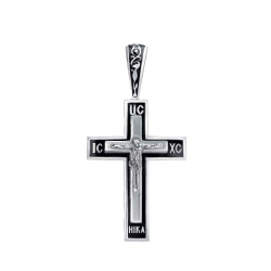 Серебряный крест с черной эмалью 