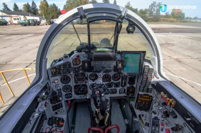 Кабіна льотчика модернізованого винищувача МіГ-29МУ1 Фото: ДК «Укроборонпром»