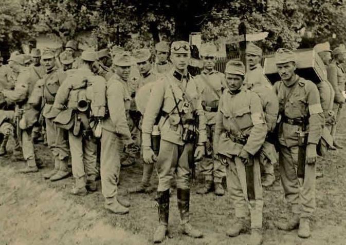 Варяж. Австро-угорські вояки у Варяжі 1915 рік. Перша світова війна.