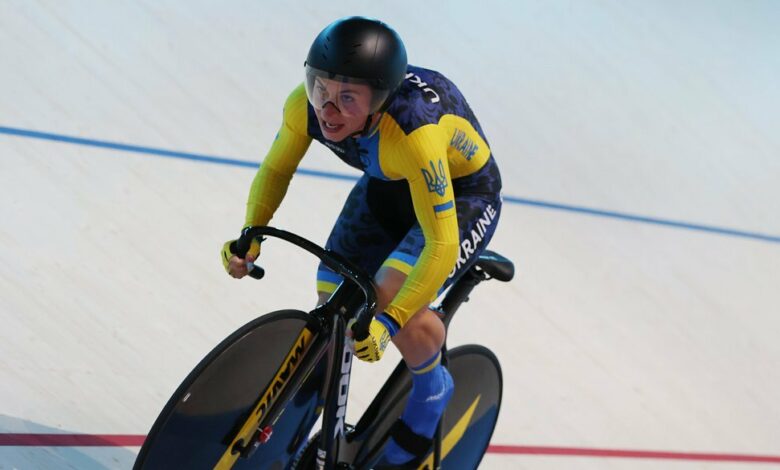 MUNICH, GERMANY - AUGUST 13: Olena Starikova of Ukraine competes in the Women's Time Trial 500m Final during the cycling track competition on day 3 of the European Championships Munich 2022 at Messe Muenchen on August 13, 2022 in Munich, Germany. (Photo by Alexander Hassenstein/Getty Images)