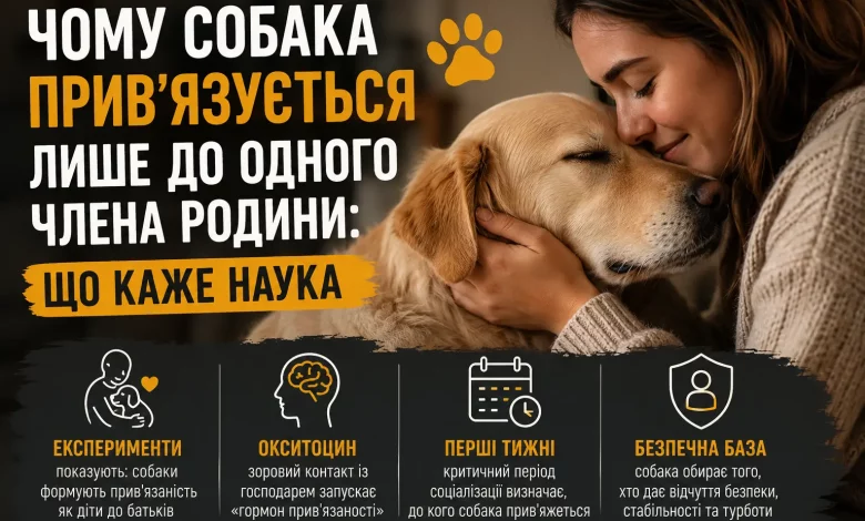 Чому собака прив'язується лише до одного члена родини
