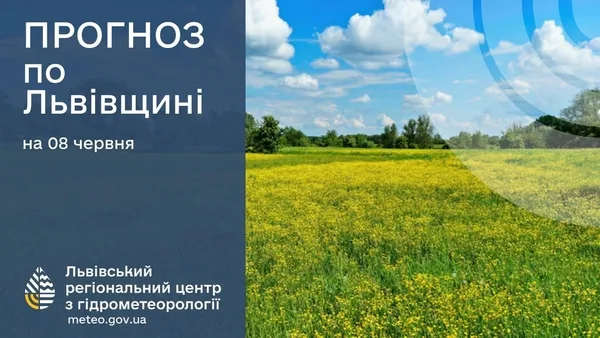 Прогноз погоди на 8 червня для Львівщини та Львова