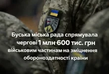 Буська міська рада виділила 1,6 млн грн для дванадцяти військових частин ЗСУ