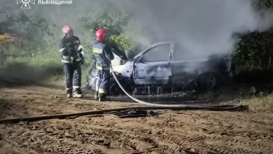 У селі Вороців на Яворівщині рятувальники загасили палаючий автомобіль