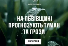 На Львівщині 3 червня прогнозують туман і грози