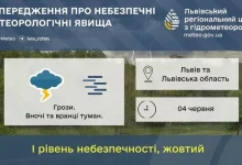 На Львівщині попереджають про туман уночі та вранці 4 червня