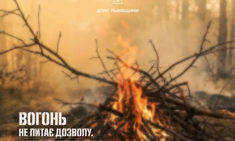 На Львівщині за добу ліквідували вісім пожеж сухої рослинності