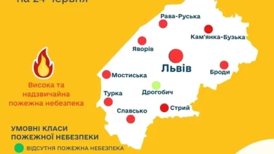 24 червня на Львівщині очікується надзвичайна пожежна небезпека