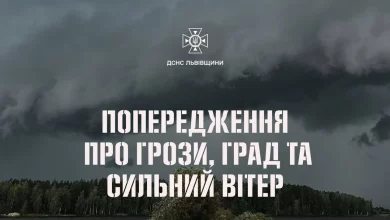 На Львівщині 29 червня очікують грози, шквали та град