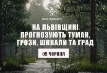 На Львівщині 5 червня прогнозують туман, грози та шквалистий вітер