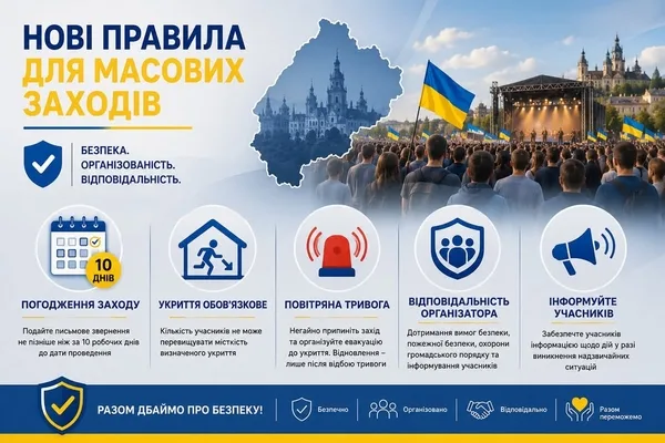 На Львівщині встановили єдині правила проведення масових заходів під час воєнного стану
