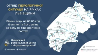 Огляд гідрологічної ситуації на річках Львівщини станом на 19 липня