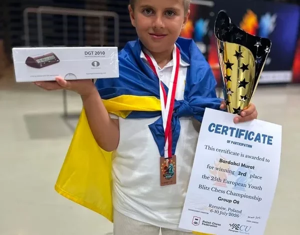 Юний трускавчанин Мурат Бардакчи виборов бронзу юнацького чемпіонату Європи з бліцу