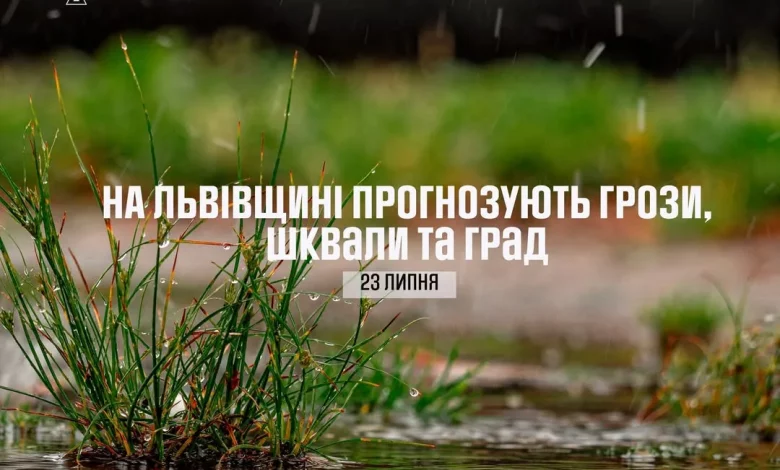 23 липня на Львівщині прогнозують грози, шквали та град