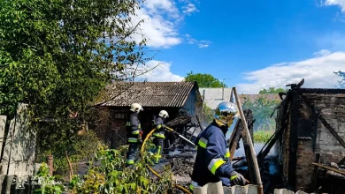 У Шептицькому районі рятувальники зупинили пожежу в двох будівлях