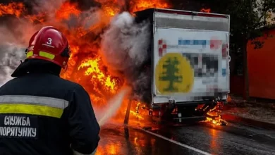 У Львові під час руху загорілася вантажівка MAN
