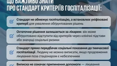 В Україні затвердили єдиний стандарт госпіталізації та виписки пацієнтів