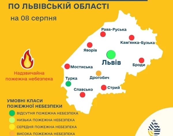 У Львівській області 8–10 серпня очікується надзвичайна пожежна небезпека