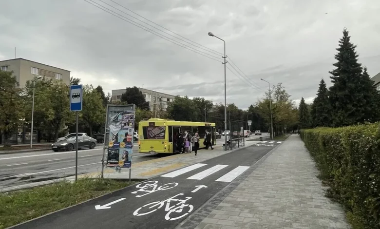 У Львові посеред велодоріжки на вул.