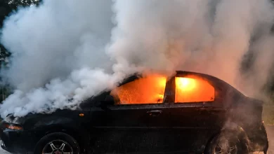 У Самборі під час руху загорівся автомобіль Chevrolet Aveo