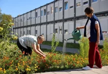 Як у модульному містечку «Маріяполіс» на Сихові переселенці вирощують город і квіти замість втрачених дворів