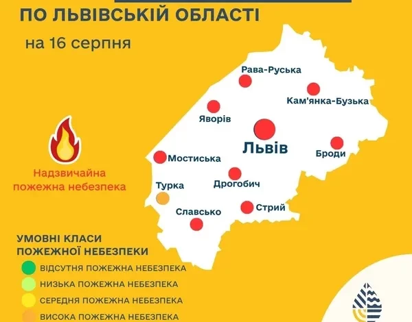 Львівщина: надзвичайна пожежна небезпека 16–17 серпня