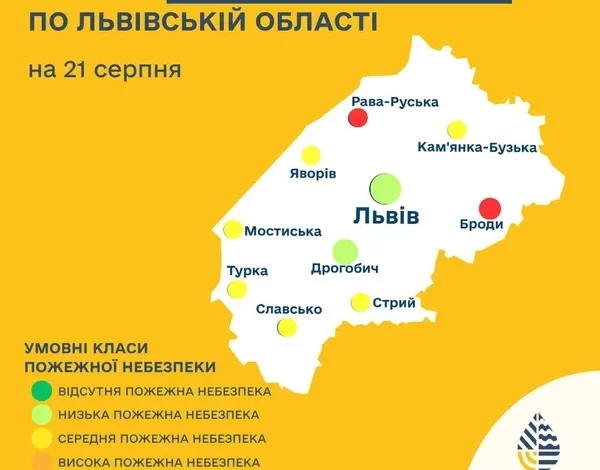 Прогноз пожежної небезпеки на 21 серпня