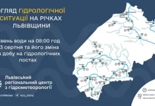 Гідрологічна ситуація на річках Львівщини станом на 3 серпня