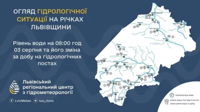 Гідрологічна ситуація на річках Львівщини станом на 3 серпня