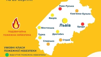 На Львівщині 25–26 серпня очікують високу пожежну небезпеку