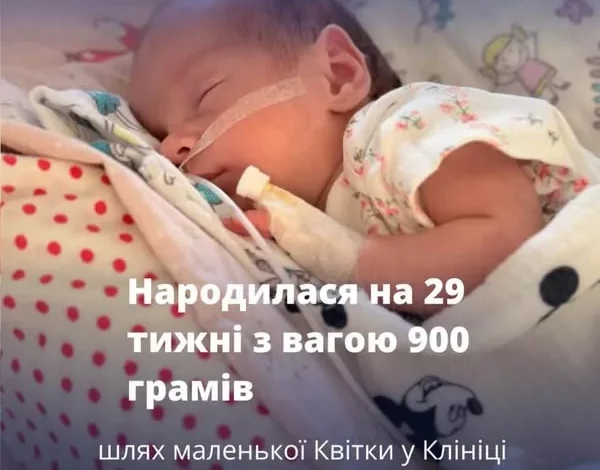 У Львові передчасно народжена дівчинка Квітка набрала понад 2 кілограми