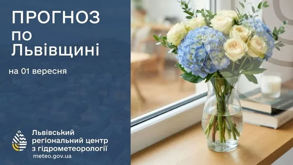 Прогноз погоди на 1 вересня 2026 року для Львівщини та Львова