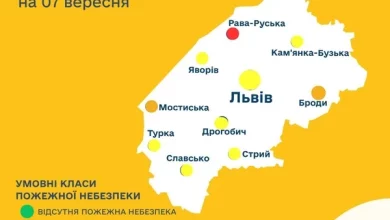 07 вересня на Львівщині очікують підвищену пожежну небезпеку