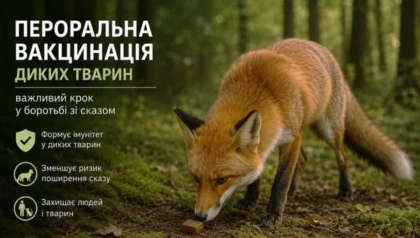 У вересні–жовтні 2026 року проведуть пероральну імунізацію диких м’ясоїдних тварин