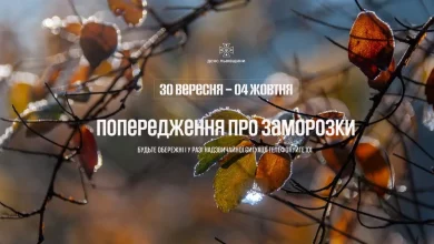 На Львівщині прогнозують заморозки наприкінці вересня та на початку жовтня