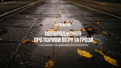 9 жовтня на Львівщині прогнозують сильний вітер і грози