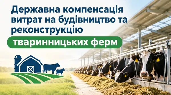 З 2026 року тваринницькі господарства зможуть отримати до 25% компенсації на будівництво ферм