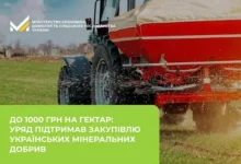Аграрії зможуть отримати до 1000 грн за гектар за купівлю українських добрив