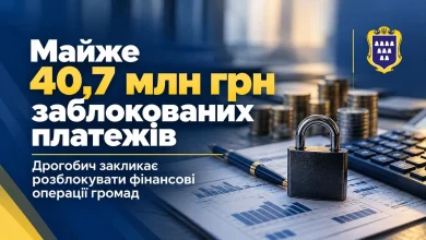 Дрогобич повідомив про блокування казначейських платежів на 40,7 млн грн