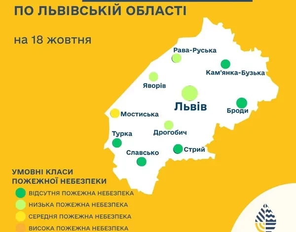 На 18 жовтня на Львівщині очікують низьку пожежну небезпеку