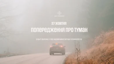 На Львівщині 27 жовтня прогнозують туман із обмеженою видимістю