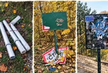 У парку «Знесіння» пошкодили вказівники та інформаційні стенди