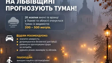 28 жовтня на Львівщині прогнозують туман із видимістю до 200 метрів